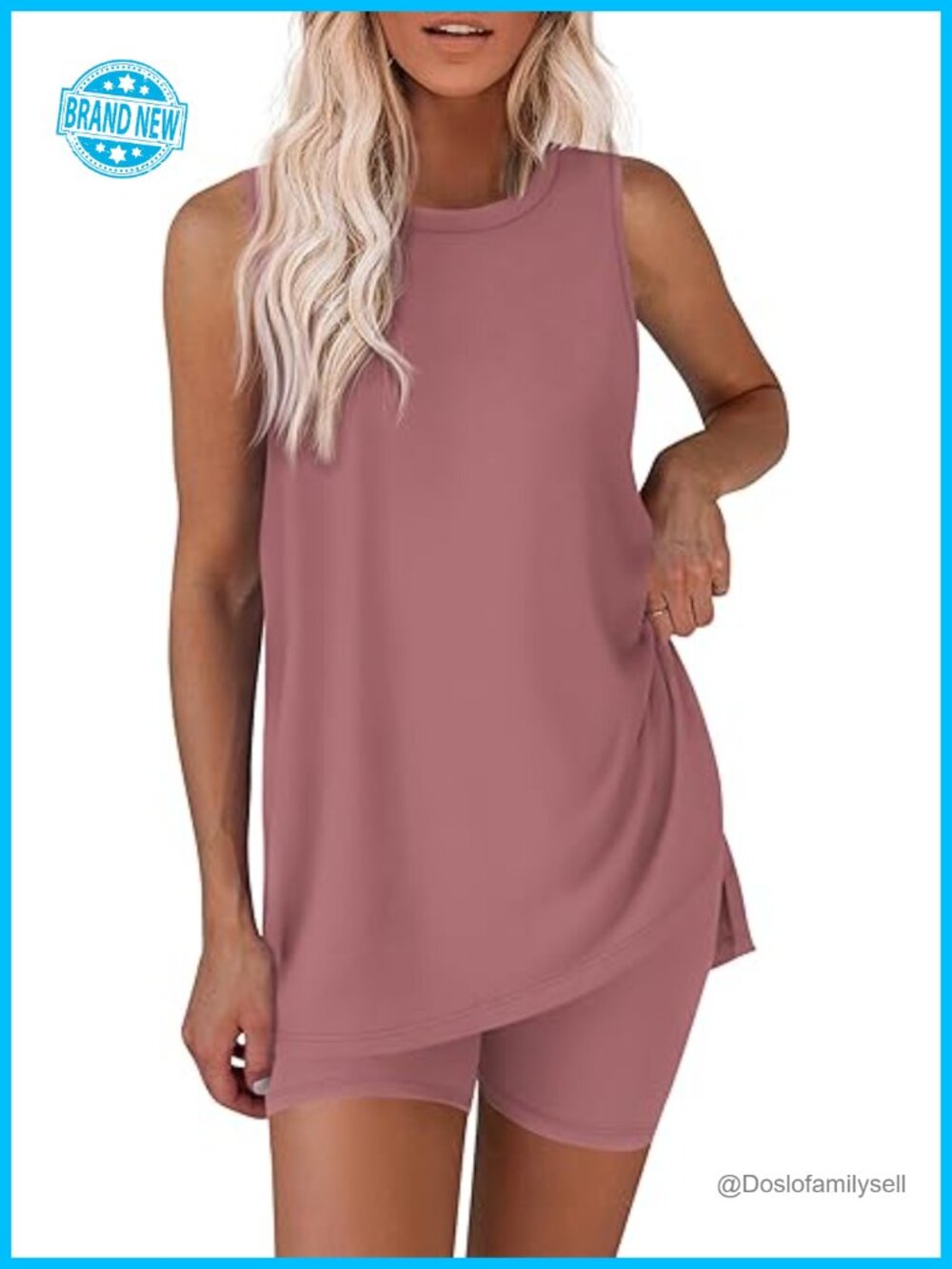 2 Piece Biker Short Sets Women Sleeveless Lounge Sets Summer Outfits